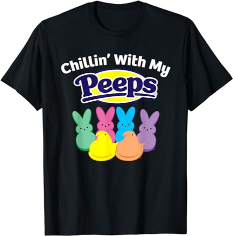 Peeps Black Easter T-Shirt – Classic Fit Crew Neck, Cotton & Polyester, Short Sleeve, Animal Print