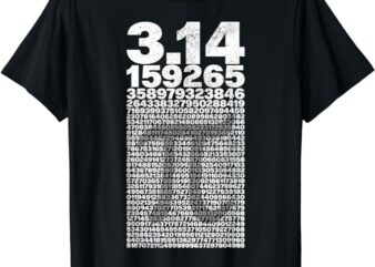 Pi Shirt for Teacher Vintage 3.14 Pi Digits Happy Pi Day T-Shirt