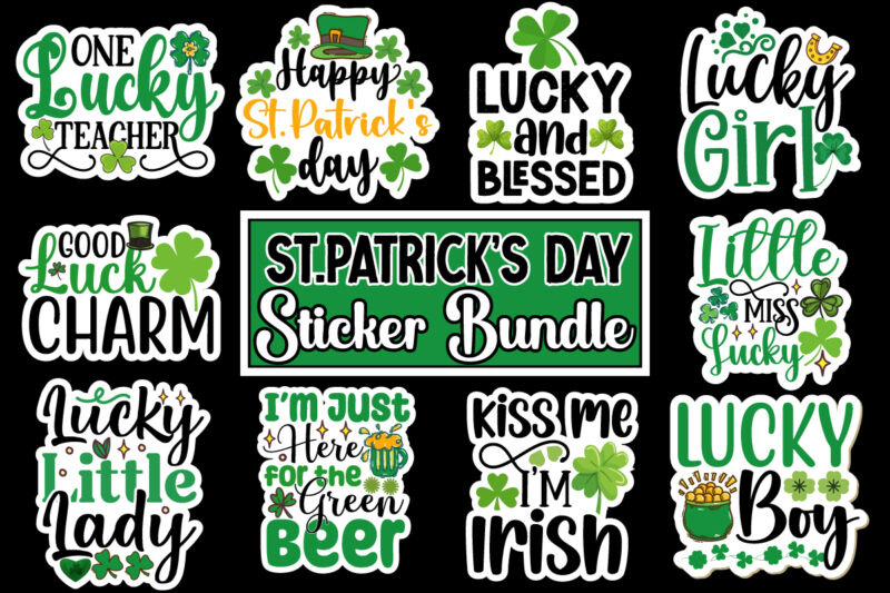 St.patrick’s Day Sticker Design Bundle ,Saint Patrick’s Day MEGA BUNDLE, 167 Designs, Saint Patrick’s Day svg, patrick svg, Rainbow svg, Lu