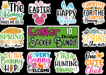 Easter Sticker Bundle,Happy Easter SVG PNG, Easter Bunny Svg, Kids Easter Svg, Easter Shirt Svg, Easter Svg, Easter Teacher Svg, Bunny Svg,