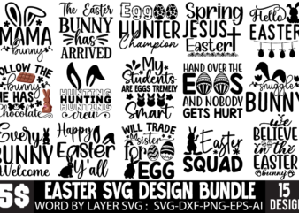 Easter SVG Bundle, Easter T-shirt Design BUndle ,Happy easter SVG PNG, Easter Bunny Svg, Kids Easter Svg, Easter Shirt Svg, Easter Teacher S