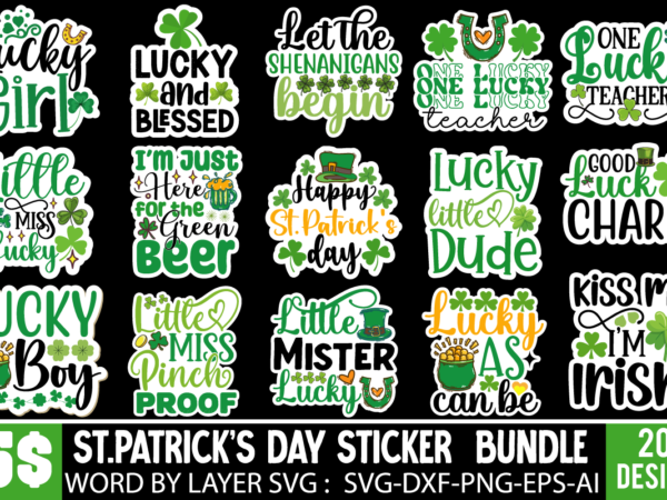 St.patrick’s day sticker design bundle ,saint patrick’s day mega bundle, 167 designs, saint patrick’s day svg, patrick svg, rainbow svg, lu