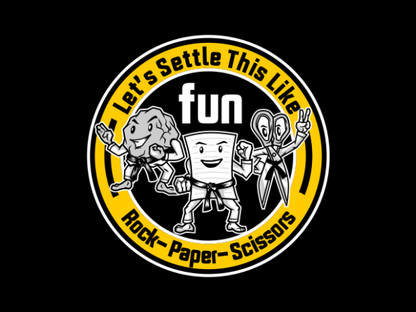 Rock paper sciscors game cartoon t shirt design online