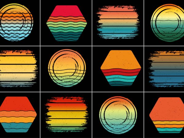 Retro vintage sunset t-shirt background