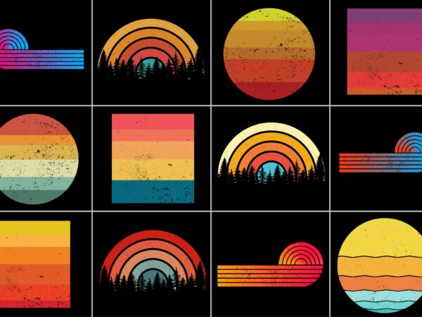 Retro vintage sunset for t-shirt design