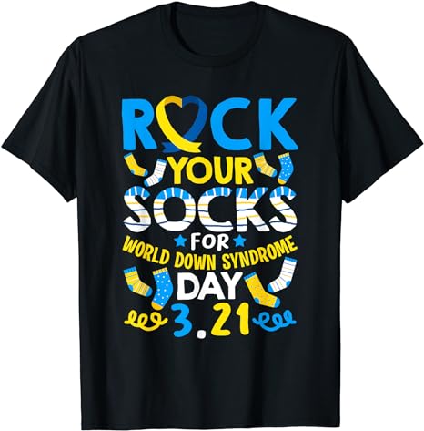 Rock Your Socks Down Syndrome Day Awareness For Boys Girls T-Shirt