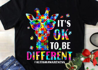 It’s Ok To Be Different Giraffe Animal Png t shirt design for sale