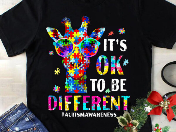 It’s ok to be different giraffe animal png t shirt design for sale