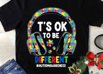 It’s Ok To Be Different Autism Awareness Headphones Png