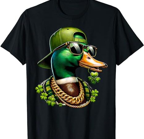 Saint patricks call me lucky mallard duck st t shirt template vector