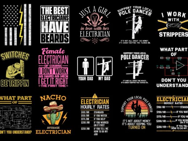 15 electrician shirt designs bundle p1, electrician t-shirt, electrician png file, electrician digital file, electrician gift, electrician d