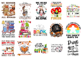 15 Reading Shirt Designs Bundle P6, Reading T-shirt, Reading png file, Reading digital file, Reading gift, Reading download, Reading design