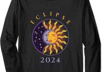 Solar Eclipse 2024 Total Solar Eclipse 4.08.24 Long Sleeve T-Shirt