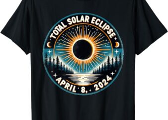 Solar Eclipse Shirt Astronomy Vintage 2024 Solar Eclipse T-Shirt