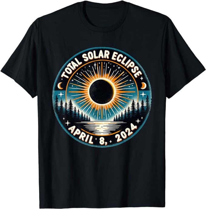 Solar Eclipse Shirt Astronomy Vintage 2024 Solar Eclipse T-Shirt