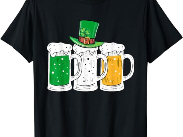 St patricks day irish beer ireland flag clovers shamrock t-shirt