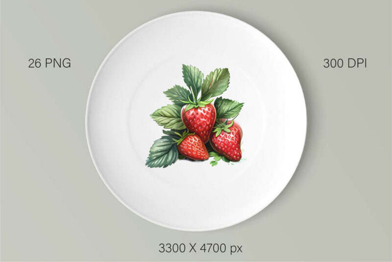 Strawberry clipart PNG.