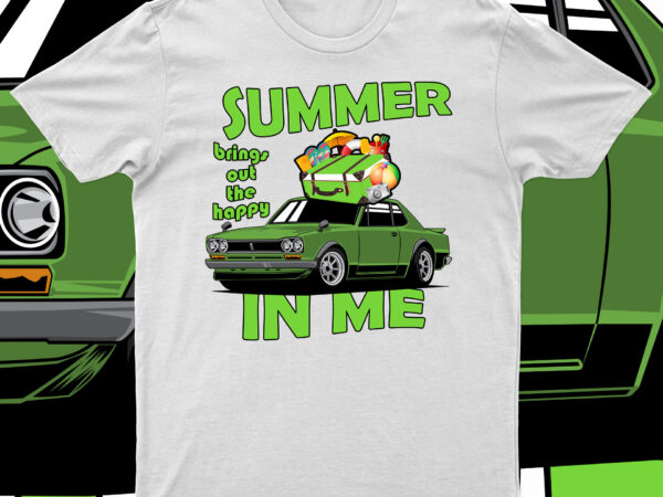 Summer brings out the happy in me | funny t-shirt design for sale!!