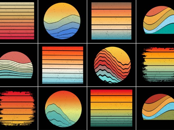 Sunset retro vintage t-shirt background