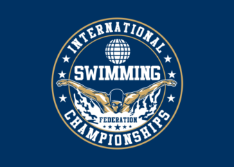 Swimming Championship t shirt template vector