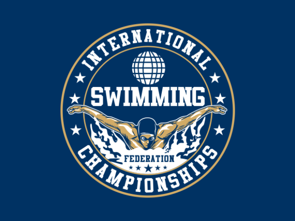 Swimming championship t shirt template vector