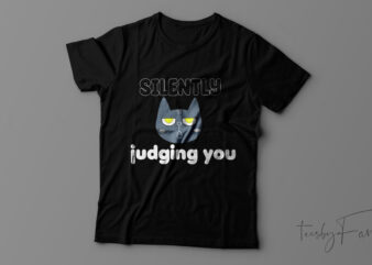Silent cat judging you | T-shirt design