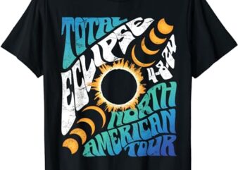 Total Eclipse 2024 Retro Groovy North American Tour Concert T-Shirt