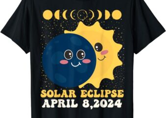 Total Solar Eclipse 2024 Cute Solar Eclipse Kids Toddler Boy T-Shirt