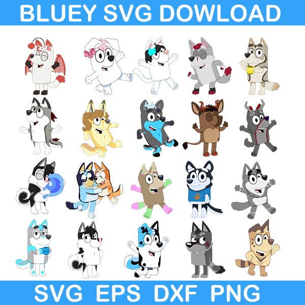 Blue Bundle Svg, Bluey Birthday Svg, Bluey And Bingo Svg, Bingo Svg