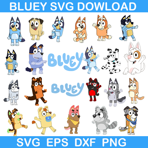 Bluey Bundle Svg, Bluey Birthday Svg, Bluey And Bingo Svg, Bingo Svg