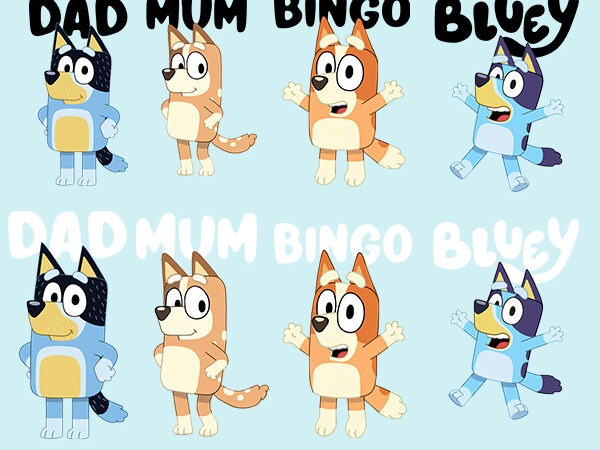 Bluey svg, birthday bluey svg, bluey family svg, birthday bingo svg t shirt template