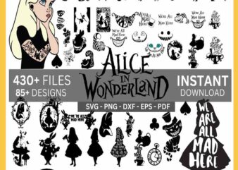 Alice in Wonderland Bundle Svg t shirt vector