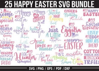 Easter SVG Design Bundle, Happy Easter Bundle SVG