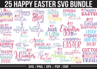 Easter svg design bundle, happy easter bundle svg