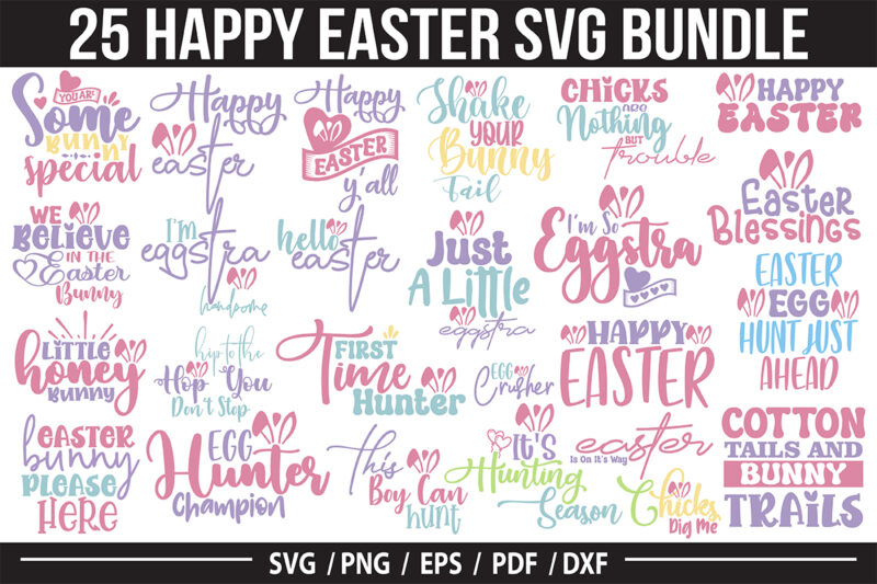 Easter SVG Design Bundle, Happy Easter Bundle SVG