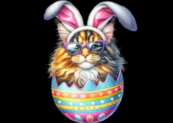Cat Lover Easter Egg Happy Easter Bunny Ears Png t shirt vector file