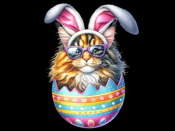 Cat lover easter egg happy easter bunny ears png t shirt vector file