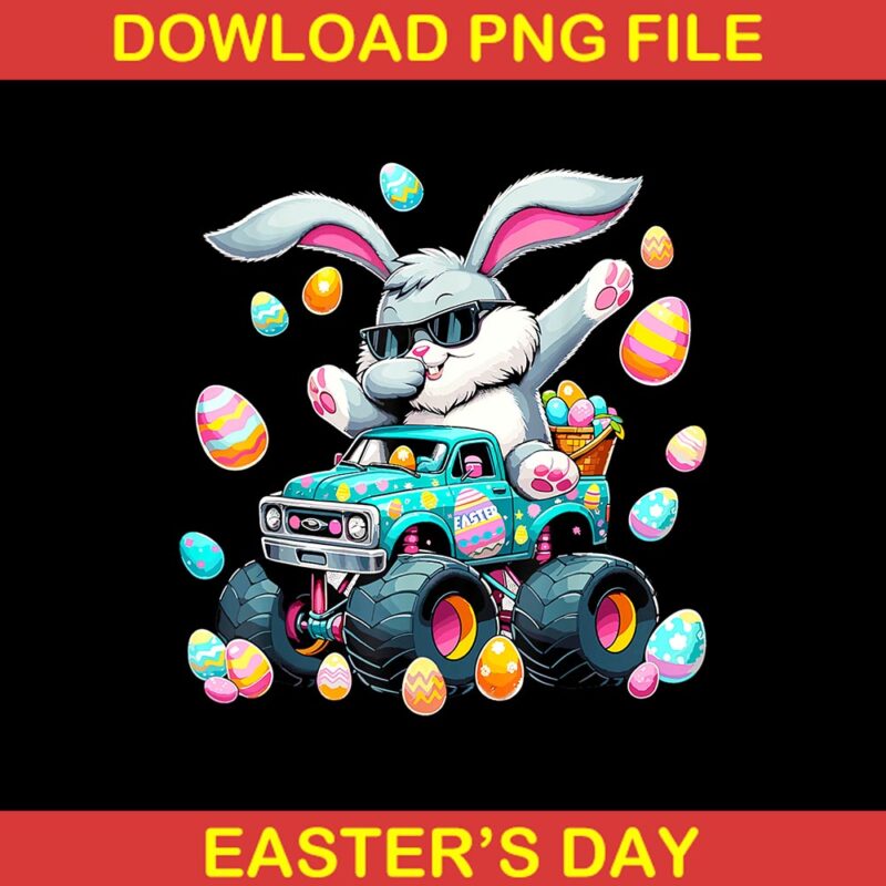 Dabbing Bunny Happy Easter Monster Truck Easter Png