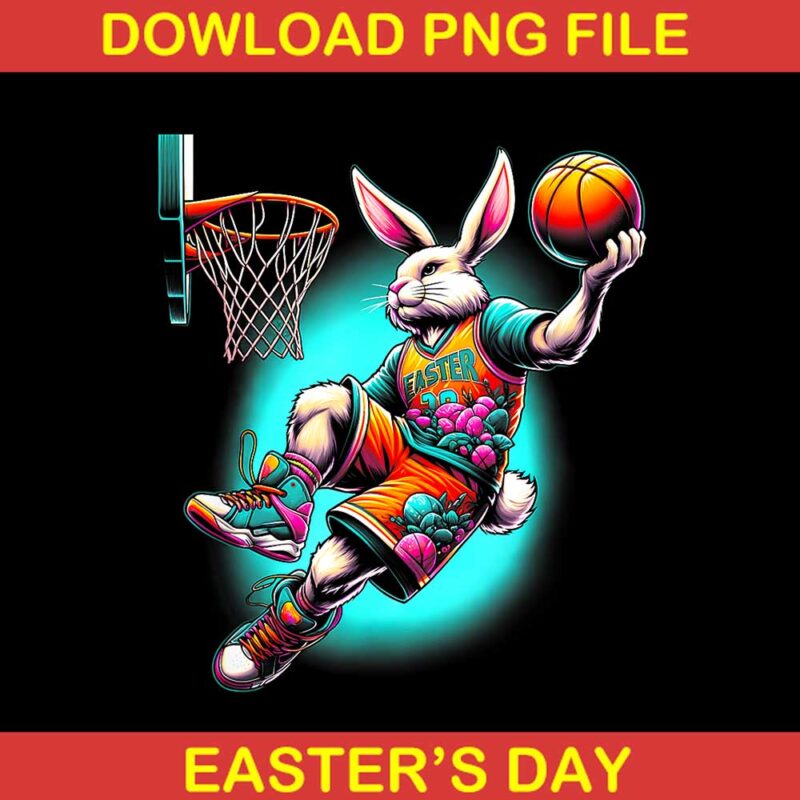 Dunk Easter Bunny Basketball Png, Rabbit Baseball Png