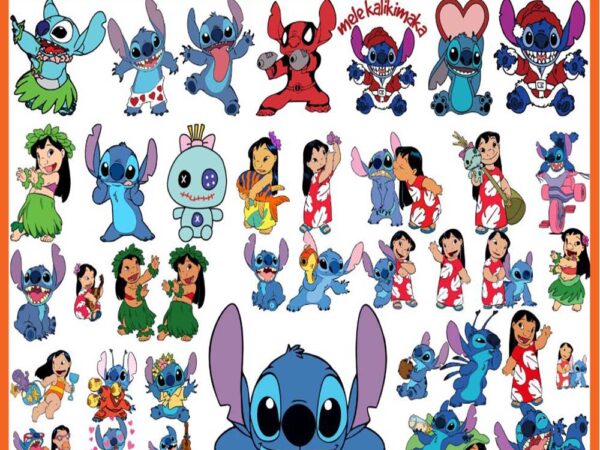 Lilo and stitch bundle svg t shirt vector graphic