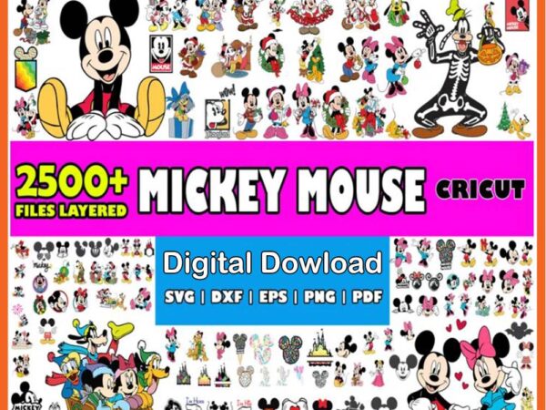 Mickey mouse bundle svg t shirt designs for sale