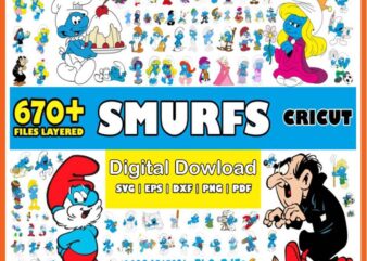 Smurfs Bundle Svg t shirt template vector