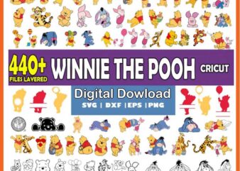 Winnie The Pooh Bundle Svg t shirt design for sale