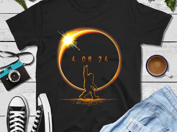 Bigfoot solar eclipse 2024 png t shirt template
