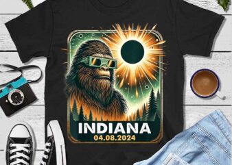 Bigfoot Indiana Total Solar Eclipse 2024 Eclipse Glasses Png t shirt template