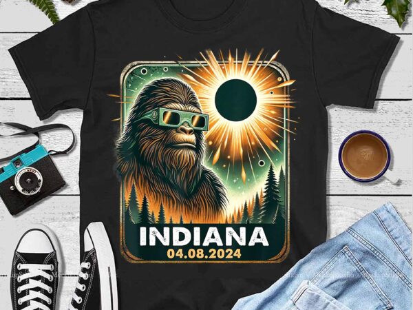 Bigfoot indiana total solar eclipse 2024 eclipse glasses png t shirt template