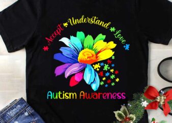 Autism Awareness Accept Understand Love ASD Sunflower Png