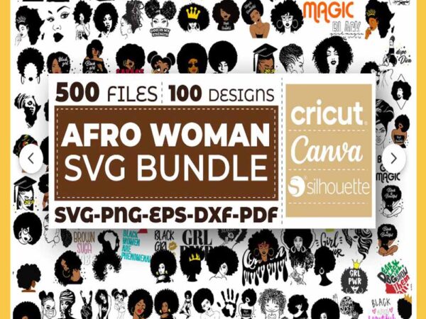 Afro woman bundle svg t shirt vector