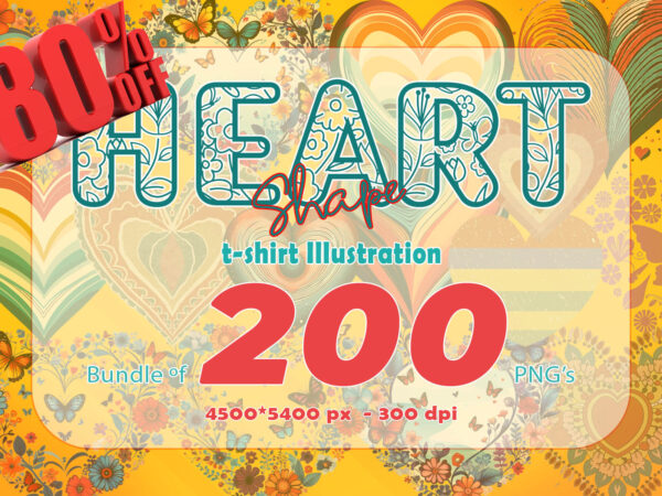 200 png 2nd set of valentines day heart shape love illustration clipart bundle for t-shirt design and pod business