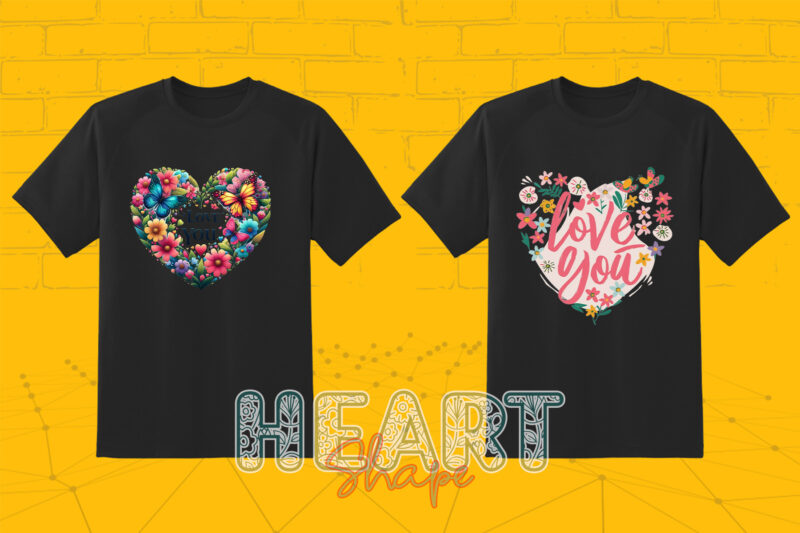 200 PNG 2nd Set of Valentines Day Heart Shape Love Illustration Clipart Bundle for T-shirt Design and POD business